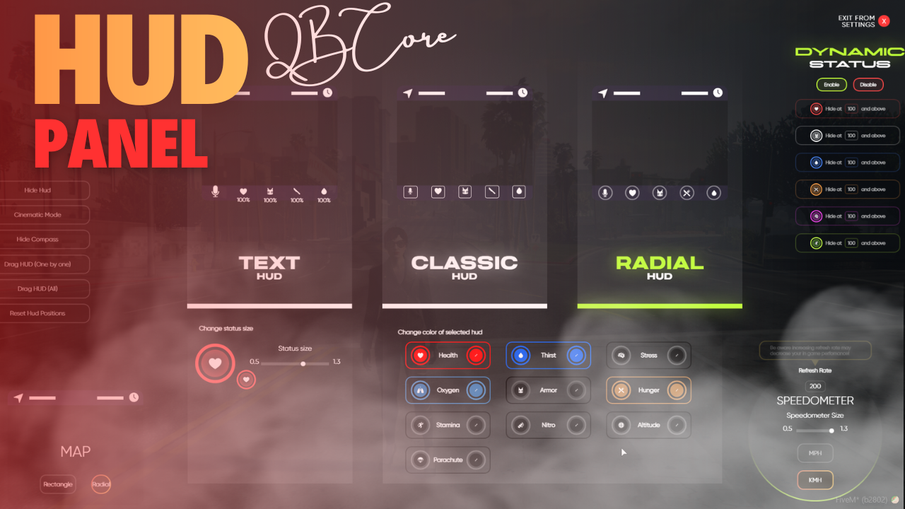 Qbcore Hud Panel System For Fivem Game Servers Fivem Scripts Store