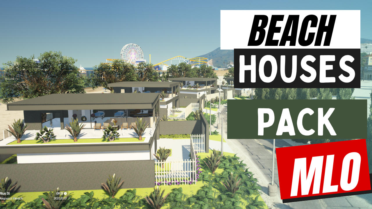 Beach Houses Pack MLO For GTAV FiveM QBCore Server | New Modern Houses Pack
