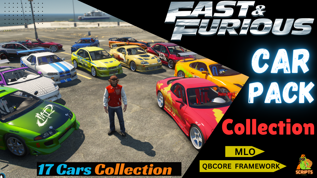 Fast and Furious Car Collection MLO Pack For GTAV FIVEM QB CORE SERVER | Car Pack MLO Collection