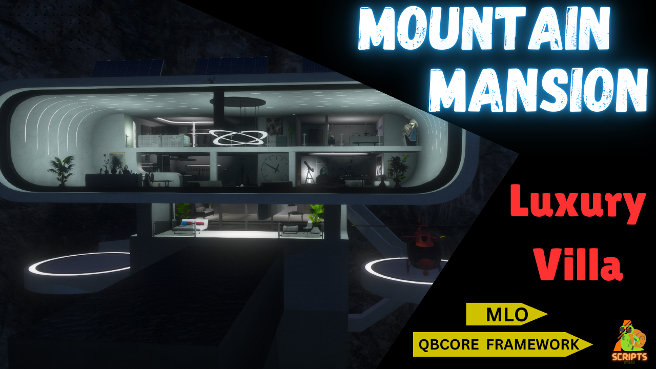 MOUNTAIN MANSION MLO FOR GTAV FIVEM QBCORE SERVER | LUXURY VILLA MLO