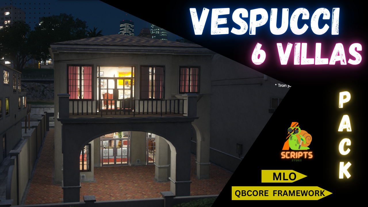 VESPUCCI 6 VILLAS HOUSE PACK MLO FOR GTAV FIVEM QBCORE SERVER | HOUSE PACK MLO