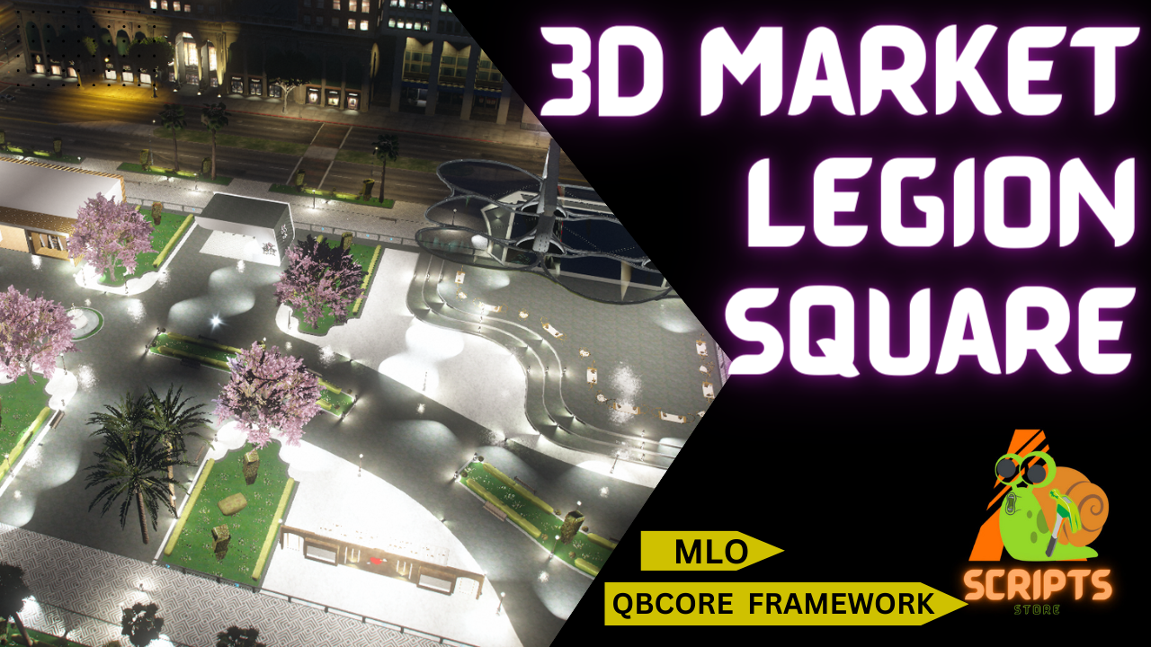 3D Market Legion Square MLO For GTAV FiveM QBCore Server | Shpping Mall