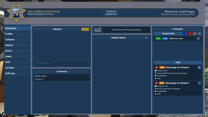 QBCore Dispatch & Police MDT For GTA V FiveM Game Server