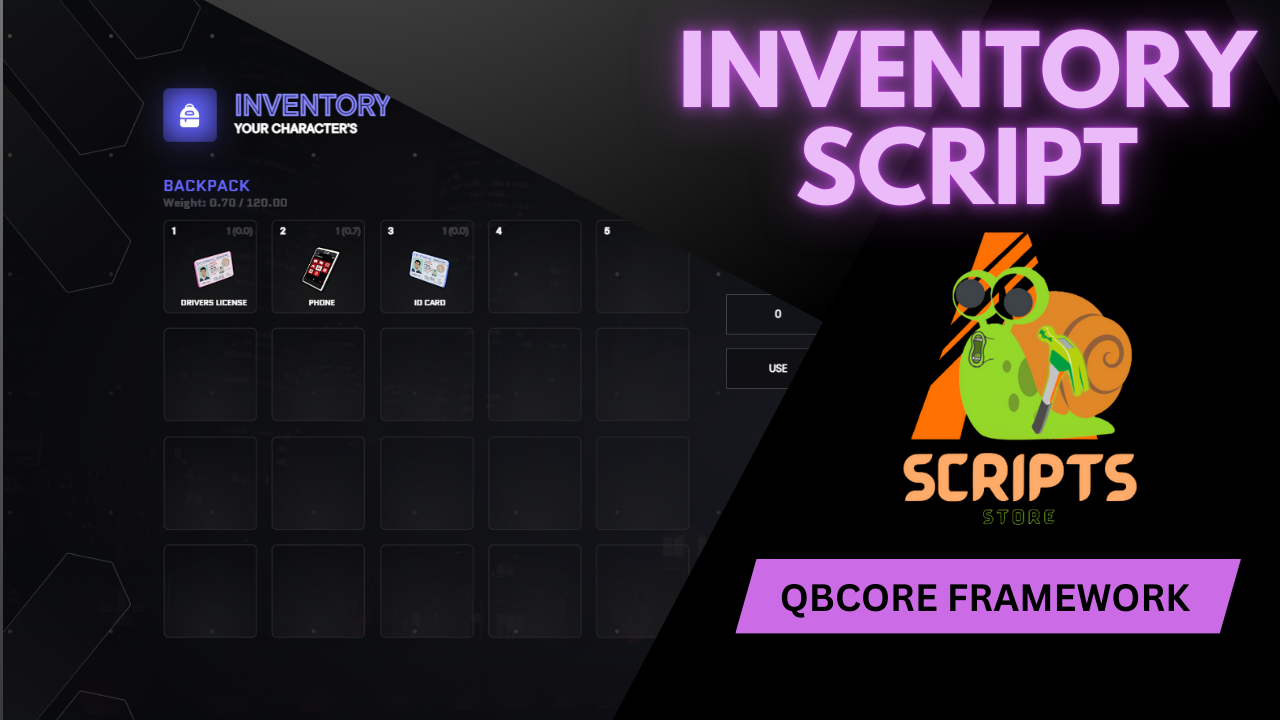 QBCore New Inventory Script For FiveM Game Servers