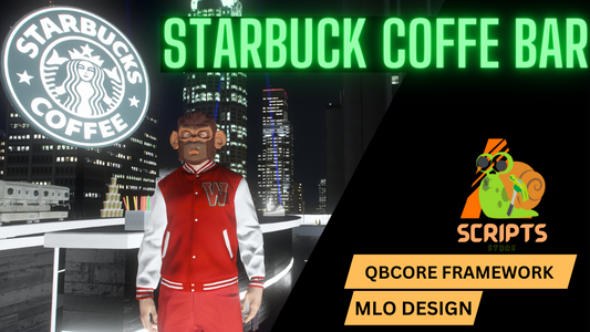 STARBUCK COFFE BAR WITH ROOF-TOP PARTY AREA & HELIPAD MLO FOR GTAV FIVEM QB CORE SERVER
