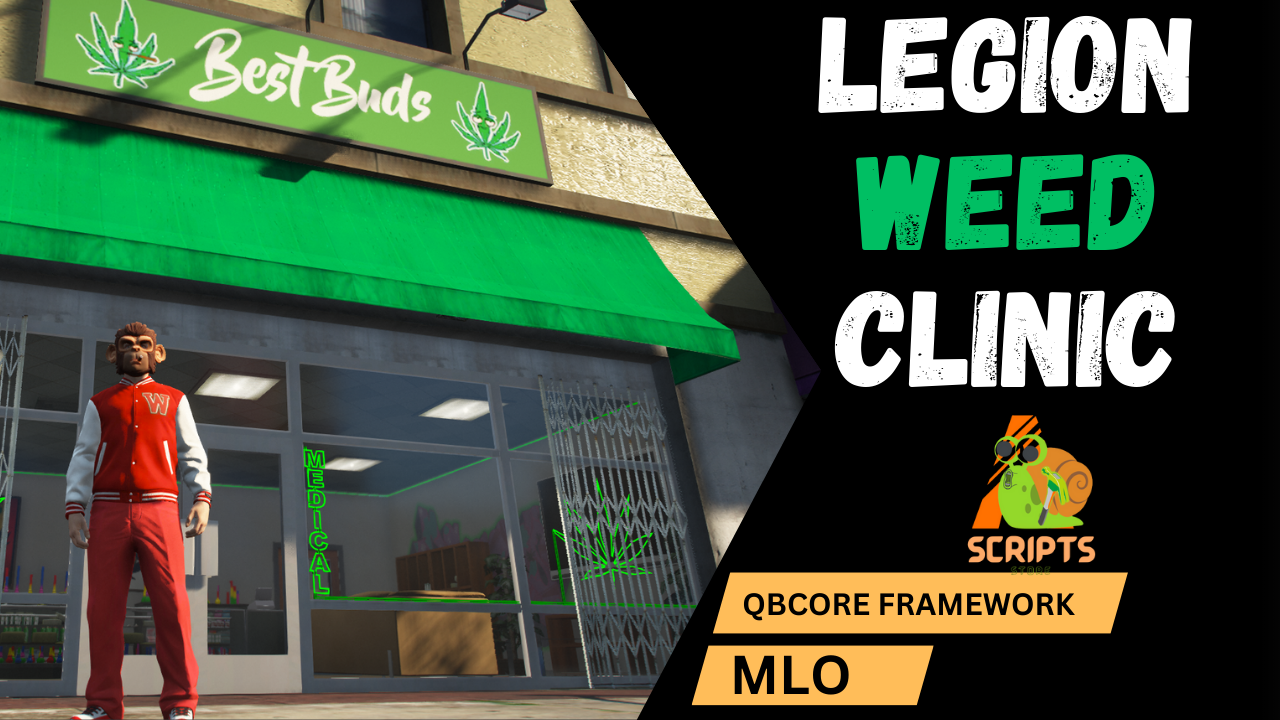 Legion Weed Clinic MLO FOR GTAV FIVEM QBCOE SERVER | WEED SHOP |