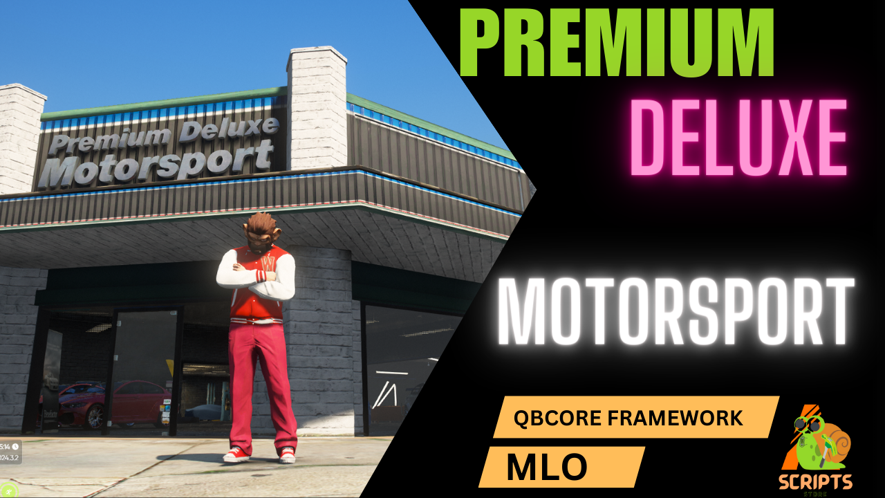 Premium Deluxe Motorsport MLO For GTAV FiveM QBCore Sever | Car Dealers | Car Showroom