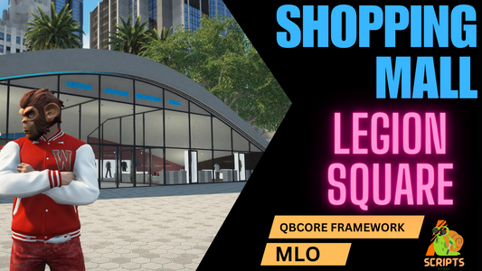 Shpping Mall MLO For GTA V FiveM QB Core Server | Legion Square | Garden Area With Pound
