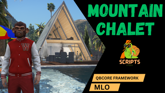 Mountain Chalet MLO For GTAV FIVEM QBCORE SERVER | HELIPAD & PARTY DJ AREA