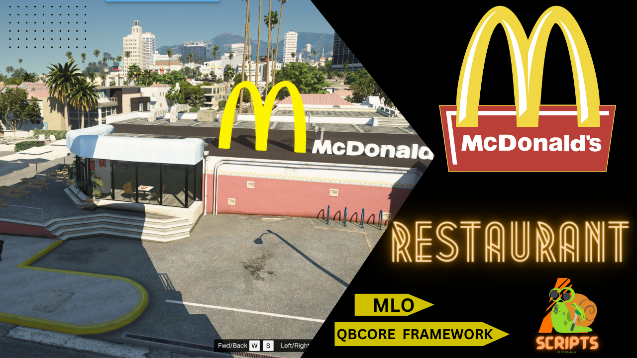 McDonald's Restaurants MLO FOR GTAV FIVEM QBCORE Server | Buger Restaurants