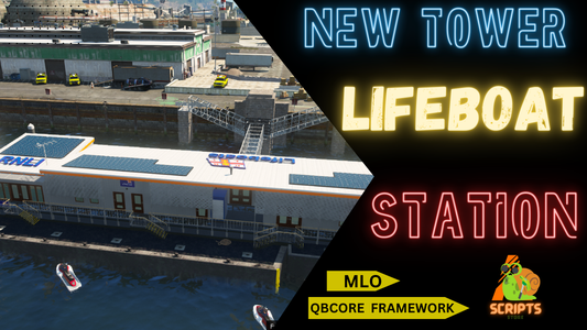 RNLI New Tower Lifeboat Station MLO FOR GTAV FIVEM QBCORE SERVER