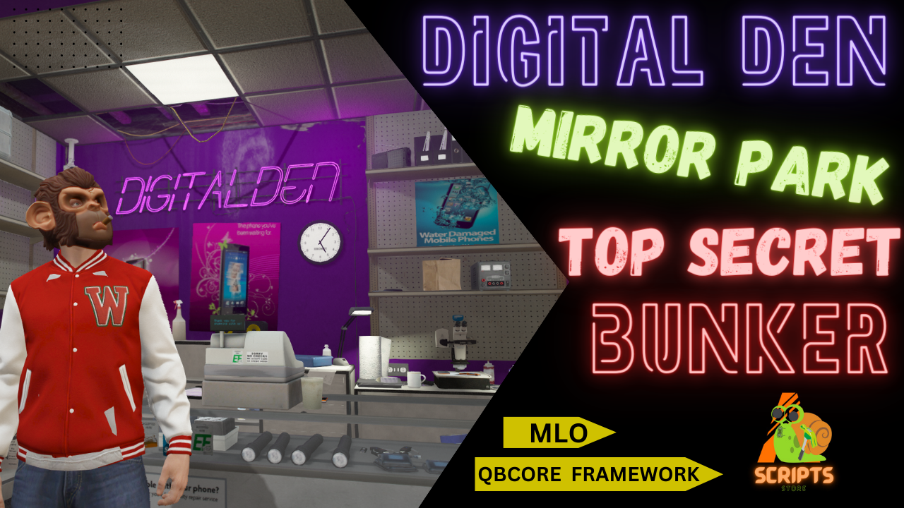 Digital Den Fivem Mode For Gtav FiveM QBCORE Server |  Mirror Park | The Digital Den