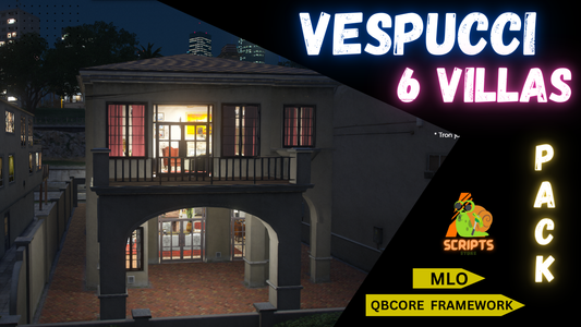VESPUCCI 6 VILLAS HOUSE PACK MLO FOR GTAV FIVEM QBCORE SERVER | HOUSE PACK MLO