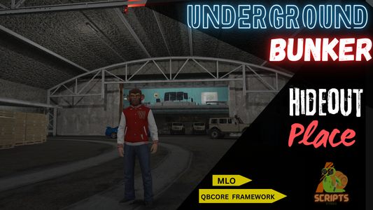 UNDERGROUND BUNKER MLO FOR GTAV FIVEM QBCORE SERVER | HIDEOUT PLACE
