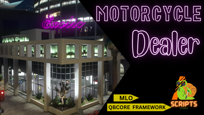 Motorcycle Dealer Shop MLO For GTAV FIVEM QBCore Server | Bike Shop