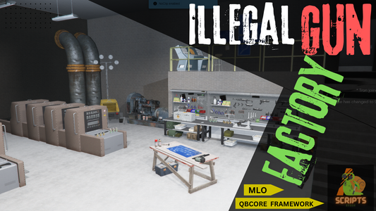 ILLEGAL GUN FACTORY MLO FOR GTAV FIVEM QBCORE SERVER |  SECRETE  HIDEOUT  MLO |FIVEM QBCORE MODES