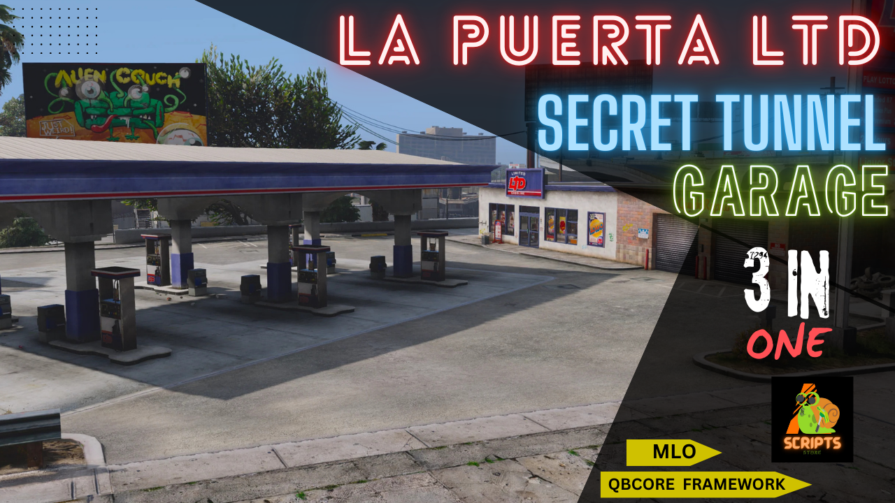 La Puerta LTD + Garage + Secret Tunnel MLO pack 3 in 1 | Hideout Place MLO