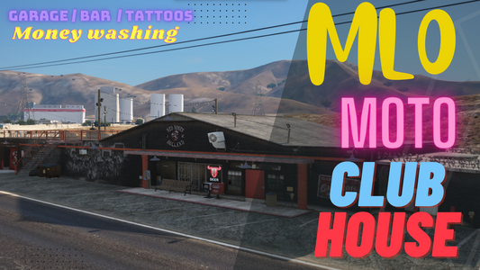 Moto Clubhouse | Bike Gangs | Money Washing /Garage/Bar/Tattoos   For GTAV FiveM Game Server 5 in 1 MLO